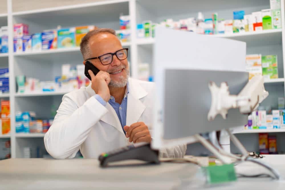Pharmacist at work in pharmacy
