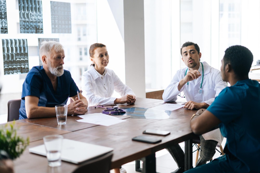 Medical professionals in a meeting.