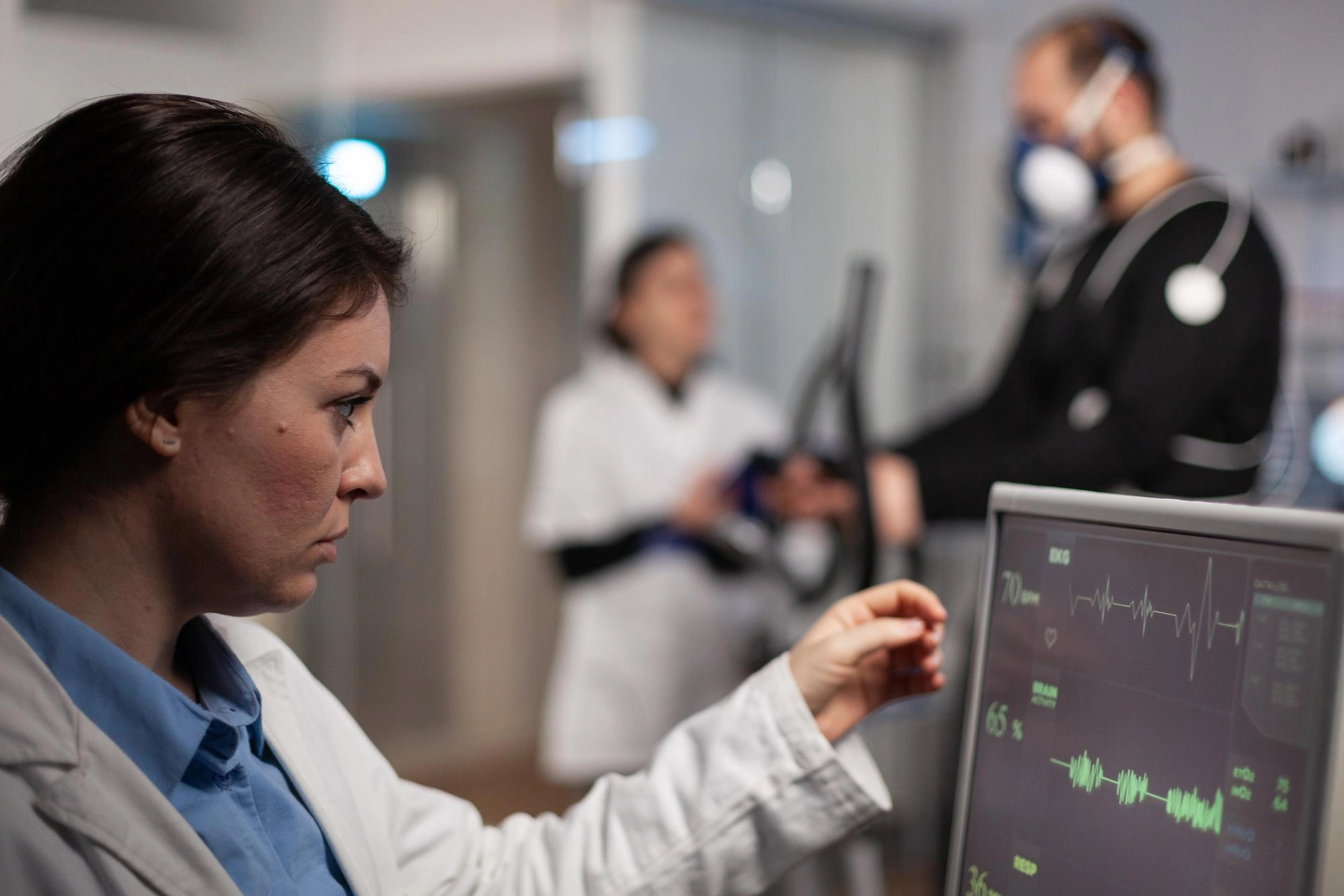 doctor interpreting medical test results