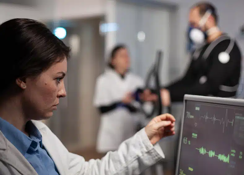 doctor interpreting medical test results